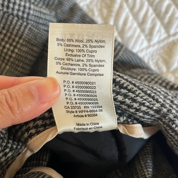 Aritzia Wilfred Chambery Check Plaid Wool Cashmere Cropped Trouser Pant Size 0 - Picture 12 of 12